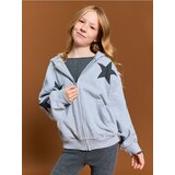Sinsay Hoodie majica s patentnim zatvaračem i motivom zvijezda u