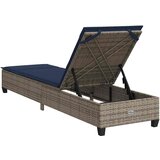  Ležaljka s jastucima siva 55x200x25,5 cm poli ratan | shoptok.hr