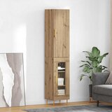 vidaXL Visok predalnik Umetni hrast 34,5 x 34 x 180 cm Konstruiran les | Shoptok.si