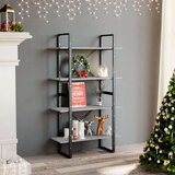 vidaXL Knjižna omara 4-nadstropna betonsko siva 80x30x140cm iverna pl. | Shoptok.si