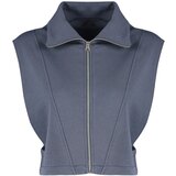 Trendyol Anthracite Fitted Zippered Stand Collar Moon Sleeve Thick Vest cene