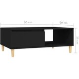  Stolić za kavu crni 90 x 60 x 35 cm od konstruiranog drva | Eponuda.ba