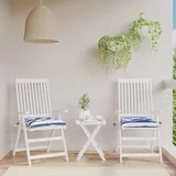 vidaXL Blazina za stol 2 kosa modre in bele črte 40x40x7 cm blago