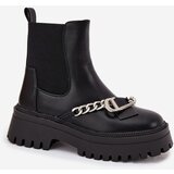 Boto Women's Platform Ankle Boots With Chain Black Marvella | shoptok.hr