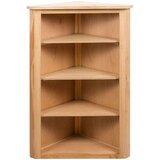 vidaXL Kotna polica 59x36x100 cm trdna hrastovina | Shoptok.si