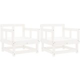  The Living Store Vrtni stoli 2 kosa bela trdna borovina - Vrtni Stol, (21443945) | Shoptok.si