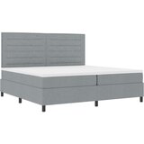  Postelja s pomičnim dnom z vzmetnico svetlo siva 200x200 cm tkanina, (22083570) | Shoptok.si