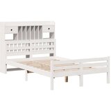 vidaXL Knjižna postelja brez vzmetnice bela 135x190 cm trdna borovina | Shoptok.si