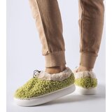 Gemre Green warm slippers with a covered heel Aurelio | ePonuda.com