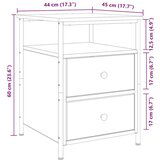 vidaXL Nočna omarica 2 kosa artisan hrast 44x45x60 cm inženirski les | Shoptok.si