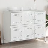 vidaXL Komoda bela 100,5x39x79 cm hladno valjano jeklo Cene