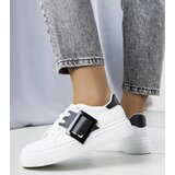 Gemre White sneakers adorned with a black buckle Toni | Shoptok.si