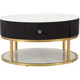 Mauro Ferretti Crni/u zlatnoj boji okrugli stolić za kavu Montpellier –