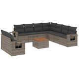  10-dijelni set vrtnih sofa od poliratana s jastucima sivi | shoptok.hr