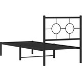  Metalni okvir za krevet s uzglavljem crni 80x200 cm | shoptok.hr