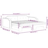  Dnevni krevet na razvlačenje svjetlosivi 90 x 190 cm od tkanine | shoptok.hr