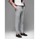 Ombre Men's knitted pants with elastic waistband - light grey | Shoptok.si