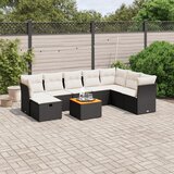 Maison Chic Seti vrtnega pohištva - Vrtna garnitura - Vrtni pohištvo set 9-delna z blazinami črn poli ratan, (21808791) | Shoptok.si