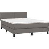  Box spring s madracem LED sivi 140x200cm od umjetne kože | shoptok.hr
