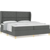 Box Spring Krevet s Madracem Tamno Siva 200x200 cm Tkanina | shoptok.hr
