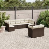 vidaXL 9-dijelni set vrtnih sofa s jastucima poliratan smeđi Cijene