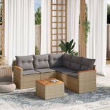  6-dijelni set vrtnih sofa s jastucima bež od poliratana | shoptok.hr