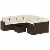  9-dijelni set vrtnih sofa s jastucima poliratan smeđi | shoptok.hr
