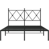  Metalni okvir za krevet s uzglavljem crni 120x190 cm | shoptok.hr