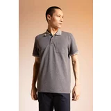 Defacto Regular Fit Polo Neck Stripe Detailed Short Sleeve T-Shirt