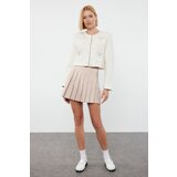 Trendyol Beige Pleated Woven Shorts Skirt | shoptok.hr