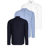 Dewberry TRIPLE SET G783 JUDGE COLLAR SHIRT-NAVY-BLUE-WHITE-BLUE Cijene