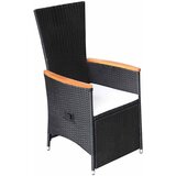  7-dijelni vrtni blagovaonski set od poliratana crni | shoptok.hr