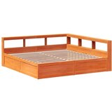  Krevet s regalom za knjige bez madraca 200x200 cm od borovine | shoptok.hr
