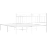 Metalni okvir za krevet s uzglavljem bijeli 150x200 cm | shoptok.hr