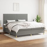 The Living Store Box spring postelja z vzmetnico temno siva 200x200 cm blago - Box Spring Postelja, (21516622) Cene