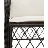  7-dijelni vrtni blagovaonski set s jastucima crni od poliratana Crna 190 cm table length | shoptok.hr