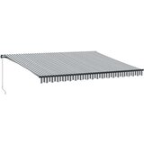 vidaXL Tenda na ručno uvlačenje antracit i bijela 450 x 350 cm | shoptok.hr