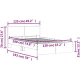  Okvir kreveta s uzglavljem boja hrasta 120x190 cm | shoptok.hr