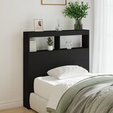 Maison Chic posteljno vzglavje - vzglavna omarica - nočna omarica led črna 100x17x102 cm, (21704327) | Shoptok.si