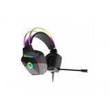 Canyon darkless GH-9A, rgb gaming headset with microphone, microphone frequency response: 20HZ~20KHZ, abs+ pu leather, USB*1*3.5MM jack plug, 2.0M pvc cable, weight:280g, black cene