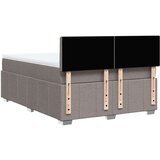 vidaXL Box spring postelja z vzmetnico taupe 160x200 cm blago, (21306760) | Shoptok.si