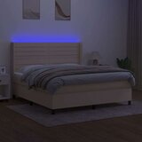  Krevet box spring s madracem LED krem 160x200 cm od tkanine | shoptok.hr