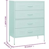 vidaXL Ladičar boja mente 80 x 35 x 101,5 cm čelični | shoptok.hr