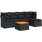 vidaXL 6-dijelni set vrtnih sofa s jastucima crni od poliratana | shoptok.hr