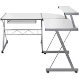 Kutni stol za računalo bijeli 132x112x99 cm konstruirano drvo