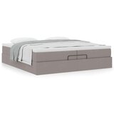  Otomanski okvir kreveta s madracima smeđesivi 200x200cm tkanine | shoptok.hr