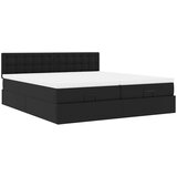 vidaXL Otomanski posteljni okvir z vzmetnicami črn 200x200cm um. usnje | Shoptok.si