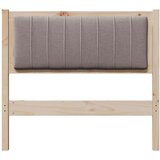 vidaXL Tapecirano vzglavje Rjava 90 cm Masivna borovina in tkanina | Shoptok.si