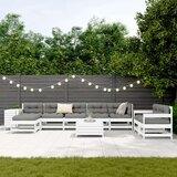  10-dijelni set vrtnih sofa bijeli od masivne borovine | shoptok.hr