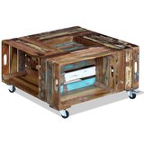  Stolić za kavu od masivnog obnovljenog drva 70 x 70 x 35 cm | shoptok.hr